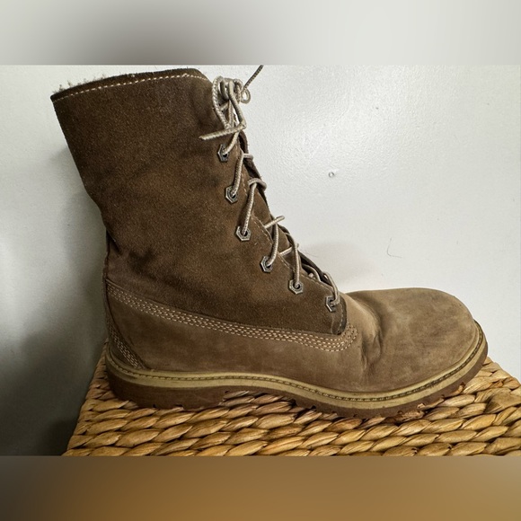 Timberland Women’s Sz 8.5  Teddy Fleece Fold-Down Waterproof Outdoor Boot  Snow - Picture 8 of 16
